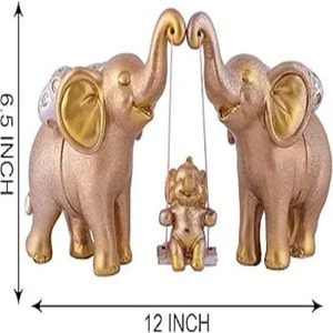 Elefante Animal Dy en resina para el hogar y la Oficina decorativo dorado estilo DIY dibujos animados y obra religiosa - Product Image 5