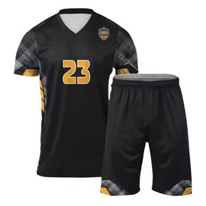 Diseño elegante negro diseño personalizado hombres voleibol Jersey sublimado negro amarillo voleibol uniformes OEM personalizado - Product Image 1