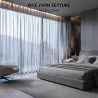 Voilages semi-occultants en jacquard aspect lin avec plis froncés pour salon et chambre à coucher