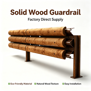 Solid Wood Guardrails with Rounded Profile Eco-Friendly <b>Laminated</b> Timber Diamond Grade Reflective CE Certified - Product Image 4