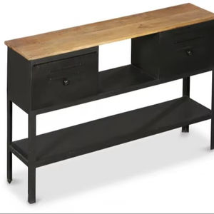 Table console de style industriel vintage, table d'entrée fine, table de canapé avec tiroirs pour salon, couloir, entrée - Product Image 1
