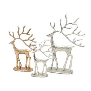Ensemble de 3 sculptures de table en bois de cerf en aluminium pour centres de table Sculpture de figure de cerf décorative pour la maison - Product Image 1