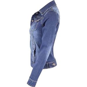 <b>Women</b> High Quality <b>Stretch</b> Blue <b>Jeans</b> Buttoned Jacket Fashionable Design Polyester Filling Sheep Skin Eco-Friendly Windproof - Product Image 2