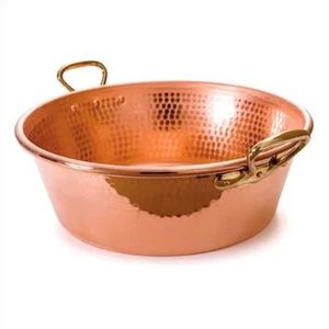Baignoire ronde en cuivre marron martelé 14oz Wine-Bar en bambou pour cadeaux - Product Image 5