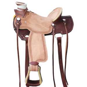 Selle de roping Western Roughout en cuir durable, ajustement sécurisé et performance prête pour le ranch - Product Image 5