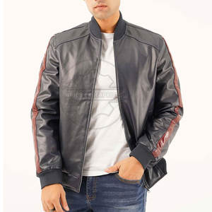 แจ็คเก็ตบอมเบอร์สไตล์ไฮสตรีทสำหรับผู้ชาย หนังวัวคุณภาพสูง ระบายอากาศได้ดี แห้งเร็ว กันน้ำ พร้อมซิปและโลโก้สั่งทำได้ - Product Image 1
