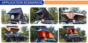 Accessoires de <span class=keywords><strong>camping</strong></span> 4x4 - Tente de toit rigide en aluminium pour 3-4 personnes, design coquille de palourde quatre saisons pour Tenda Ripara Sole Auto - Product Image 4