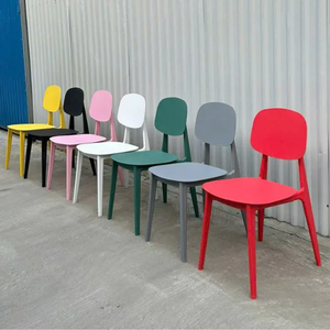 Colorful <b>Plastic</b> Chairs Modern Dining Chair Set Contemporary Low Back Chairs for Dining <b>Table</b> Living Room Office Restaurant - Product Image 4