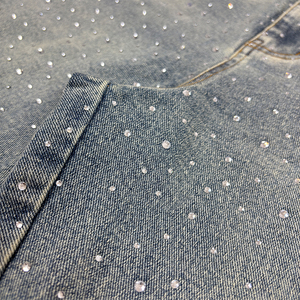 กางเกงยีนส์เอวกลางสำหรับผู้ชายกางเกงขาสั้นผ้ายีนส์ลำลองสีพื้นมีกระดุมแบบกำหนดเองฤดูร้อน - Product Image 3