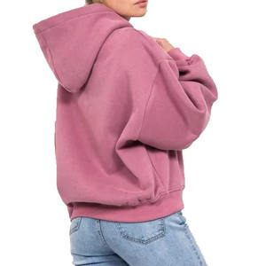 DM Logotipo personalizado Impreso Mujer 100% Algodón Oversize Pullover Hoodie Heavyweight Winter Sudadera Front Acid Wash Otoño - Product Image 3