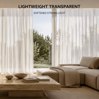 Voilages semi-occultants en jacquard aspect lin avec plis froncés pour salon et chambre à coucher