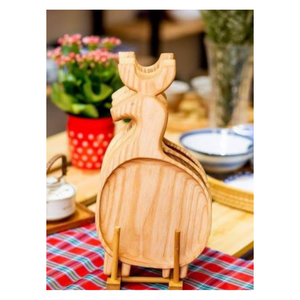 Elegante bandeja de madera hecha a mano, adorno de madera ecológico para regalos y decoración de interiores del hogar - Product Image 3