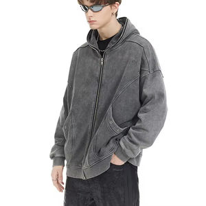 เสื้อมีฮู้ดสำหรับสตรีทแวร์มีซิปผ้าคอตตอนโอเวอร์ไซส์100% 450น้ำหนักแบบกำหนดเองได้ - Product Image 3