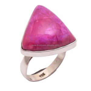 Bagues en argent fin 925 Sterling faites à la main bijoux de mariage en sugilite rose naturelle en vrac en gros auprès de fournisseurs - Product Image 1