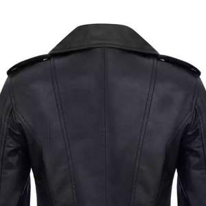 <b>Men's</b> PU Leather Moto Biker Jacket Turn-down Collar Zipper Closure Slim Fit Regular Length Solid Color Autumn Wear - Product Image 2