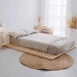 Solid Wood Foldable Extendable <b>Queen</b> Platform <b>Bed</b> <b>with</b> <b>Storage</b>-Minimalist Design for Home & Hotel Use - Product Image 1