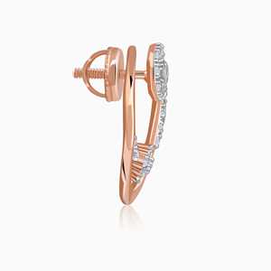 Pendientes de diamantes de flores silvestres de oro rosa - Product Image 4