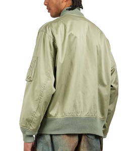 Chaqueta universitaria de satén en capas, abrigo de bombardero de béisbol OEM personalizado para hombres y mujeres, estilo urbano a la moda - Product Image 2