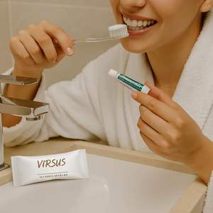 Juego de higiene bucal desechable Cepillo de dientes reutilizable y pasta de dientes de 5ml-para Hotel B & Travel 50/100/150 Kits disponibles - Product Image 3