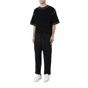 Camiseta con corte en caja de peso pesado para hombre con logotipo personalizado ropa de calle de algodón con gráfico de Fitness de gran tamaño con impresión digital - Product Image 4