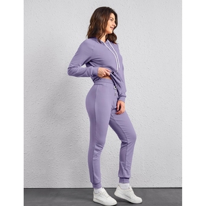 Conjuntos de Jogger de mujer transpirables lisos con cremallera completa de alta calidad, chándal de gimnasio femenino para niñas - Product Image 5
