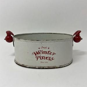 Reindeer Ridge Metal <b>Planter</b> Styled for Christmas Use with a Rustic Look Ideal for Entryway <b>Garden</b> or Balcony Decoration - Product Image 3