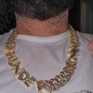 Collar personalizado de Plata de Ley 925 con nombre de trueno, Diamantes de moissanita, cadena cubana, joyería corporal para fiestas, regalos para bodas - Product Image 5