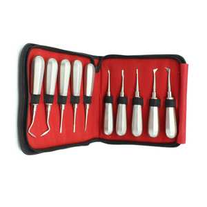 Kit professionnel de 10 élévateurs apicaux droits en acier inoxydable pour chirurgie dentaire et extraction SURGINEXA - Product Image 3