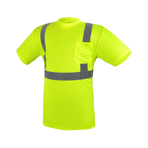 Camiseta de alta visibilidad con cinta reflectante para uso en construcción, fábrica e industria. - Product Image 5