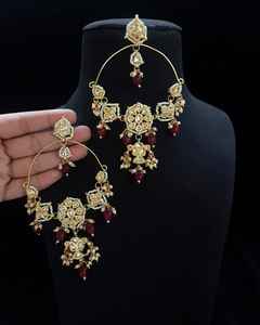 ชุดต่างหู kundan ชุบทองคุณภาพสูงจากผู้ผลิตอินเดียเครื่องประดับแฟชั่นไข่มุกหลายสี - Product Image 3