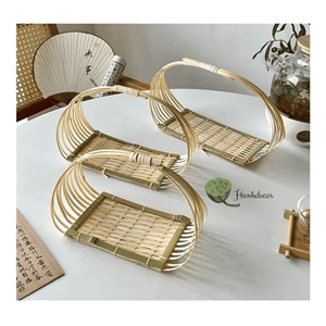 Barco de Bambú Tejido a Mano, Hecho con Tiras de Bambú Natural para Servir Aperitivos, Exhibir Comida y Fines Decorativos, Hecho en Vietnam - Product Image 5