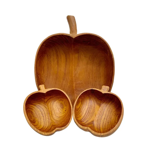Cuenco de madera con forma de manzana, cuenco de madera de nueva moda, cuenco para servir postres, gran oferta, diseño moderno personalizado - Product Image 4