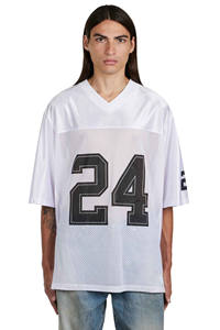 Camiseta de fútbol de malla cuadrada de secado rápido Unisex personalizada de verano de talla grande con cuello en V ropa de fútbol americano de manga corta transpirable - Product Image 4