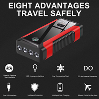 Démarreur de voiture d'urgence multifonctionnel à super condensateur, batterie externe 8000 mAh, courant de crête 1000 A, USB-C, lumière LED pour camion