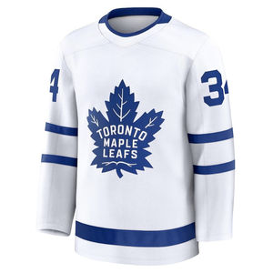 Camiseta de Hockey - Blanca con Detalles Azules, Camiseta con el Logotipo Clásico de los Maple Leafs de Matthews 34, Impresiones 3D HD - Product Image 2
