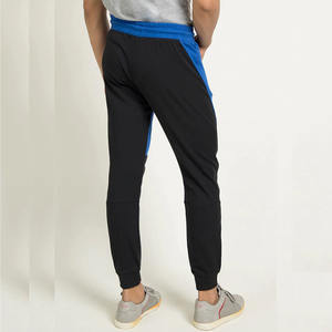 Top Selling 2023 Design Men Blue and Black Colour Paneled Jogging <b>Trousers</b> <b>With</b> <b>Elastic</b> <b>Waist</b> and Pockets in Cheap Rates - Product Image 4