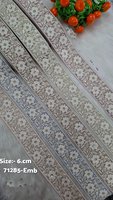 Garnitures en dentelle brodée florale sur mesure avec des paillettes, 100% coton, style vintage écologique pour robes de mariée et robes de mariée