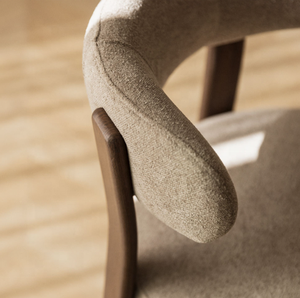 Sedia da Pranzo Moderna ed Elegante in Tessuto Marrone Imbottito con Schienale Curvo e Gambe in Ferro per <span class=keywords><strong>Cucina</strong></span> e Sala da Pranzo - Product Image 5
