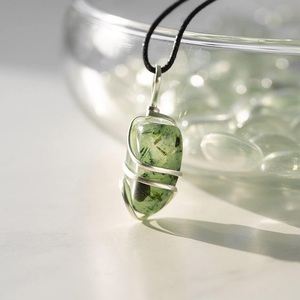 Colgantes con cable de cristal de Prehnita de piedra Natural de nueva tendencia y calidad increíble para regalos y manualidades a la venta de ágata Soha - Product Image 4