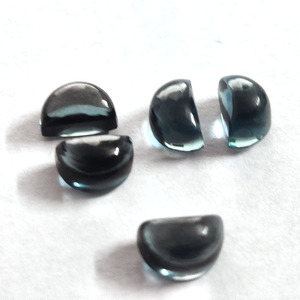 Topacio azul Natural de media luna, 8mm, 2,08 cts, AA + color, grado ojo limpio, Topacio Azul auténtico, gemas en forma de D - Product Image 3