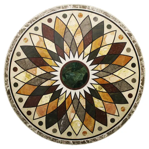 JewelCraft MarbleMuse Table basse au design traditionnel Incrustation élégante Meubles de maison StoneGemLoom StoneGrace Caractéristiques Stone - Product Image 4
