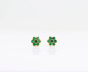 Lujo hecho a mano diseño único mínimo diamante flor Stud pendientes joyería fina 18K oro puro Margarita flor pendientes para ella OEM - Product Image 2