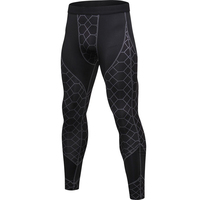 Leggings de compression haut de gamme pour hommes – Séchage rapide, respirants, antibactériens, en coton/fibre de bambou, vêtements de sport à taille élastique