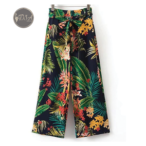 Women Wide Leg Trousers Pocketed Solid Color Thin Breathable Casual Summer Thin Culottes Women's Loose High Waist Sexy Ladies - Product Image 5