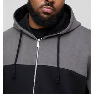 Sudadera con Capucha MOVETEXTILE Basics de Dos Tonos con Cierre y Bolsillo Tipo Canguro, Ajuste Holgado, Color Gris, Mezcla de Algodón, con Logotipo Personalizado - Product Image 4