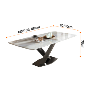 Sang Trọng Bằng Đá Cẩm Thạch Bàn Ăn Và Ghế Đặt Cho 8 Phòng Ăn Đồ Nội Thất Bàn Và Ghế Cho 6 8 Chỗ Ngồi Nhà Máy Trong Phật Sơn - Product Image 5