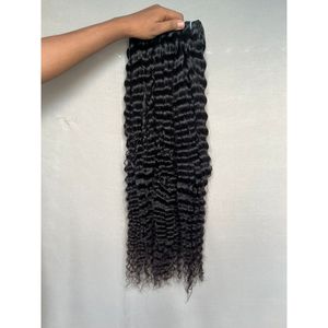 Cheveux vierges indiens bruts, boucles profondes, mèches naturelles, boucles birmanes, styles de boucles profondes lâches, longueurs étirées de 8 à 36 pouces - Product Image 1