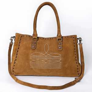 Bohemian Western Suede Leather Duffel <b>Bag</b> for <b>Men</b> Sports Gym Overnight Travel Weekender Luggage Tote Tassels Flowers <b>Bag</b> - Product Image 2
