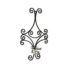 Aplique de pared de hierro antiguo moderno con portavelas para decoración del hogar y la oficina, eventos de bodas, decorativo, hecho en India. - Product Image 1