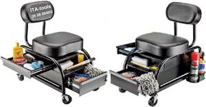 Tabouret de garage robuste avec 2 tiroirs coulissants - Product Image 4